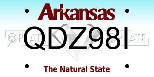 QDZ98I Arkansas License Plate