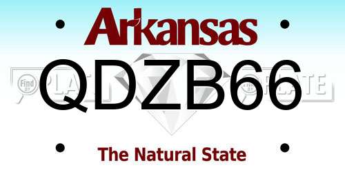 QDZB66 Arkansas License Plate