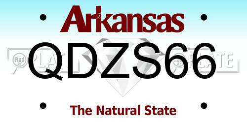 QDZS66 Arkansas License Plate