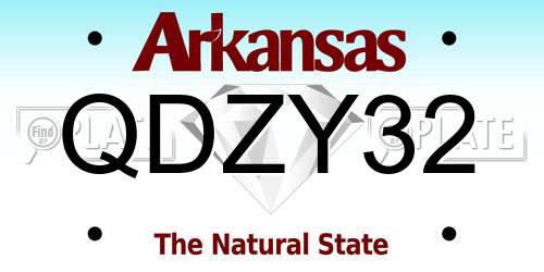 QDZY32 Arkansas License Plate