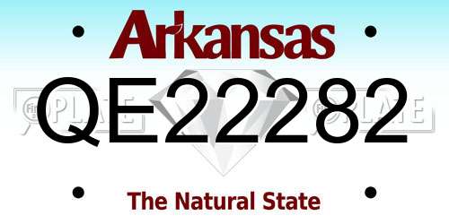 QE22282 Arkansas License Plate