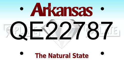 QE22787 Arkansas License Plate