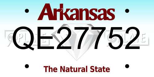 QE27752 Arkansas License Plate