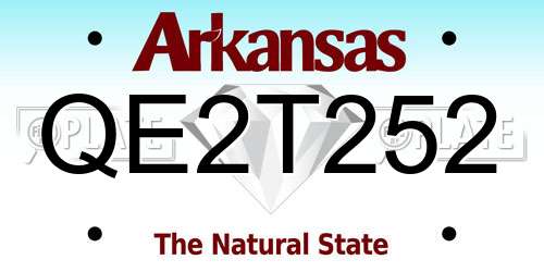 QE2T252 Arkansas License Plate