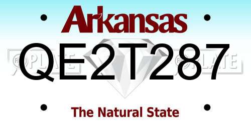 QE2T287 Arkansas License Plate