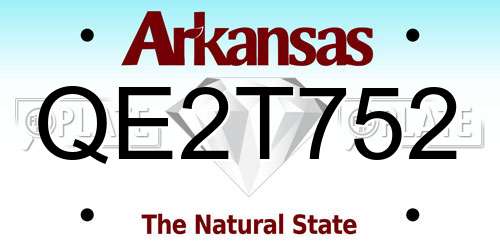 QE2T752 Arkansas License Plate