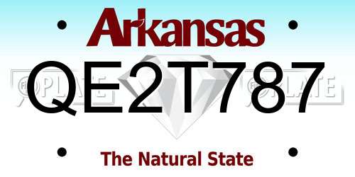 QE2T787 Arkansas License Plate