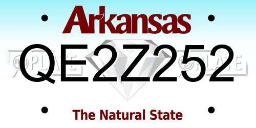 QE2Z252 Arkansas License Plate