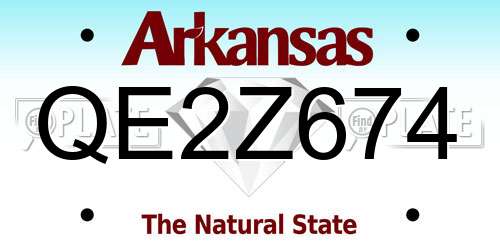QE2Z674 Arkansas License Plate