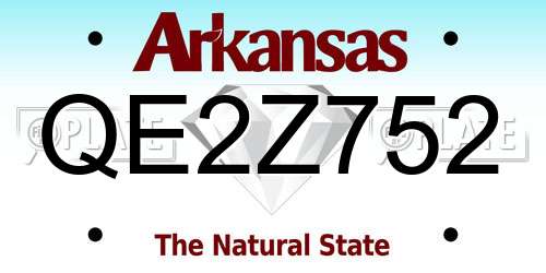 QE2Z752 Arkansas License Plate
