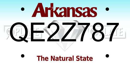 QE2Z787 Arkansas License Plate