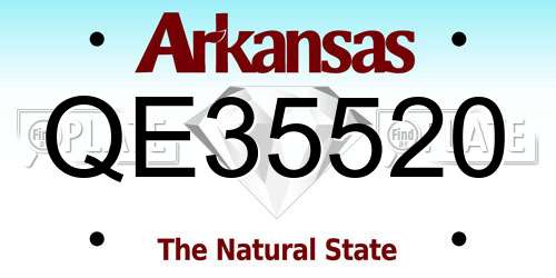 QE35520 Arkansas License Plate