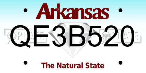 QE3B520 Arkansas License Plate