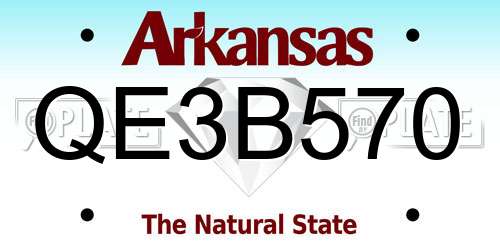 QE3B570 Arkansas License Plate