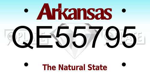 QE55795 Arkansas License Plate