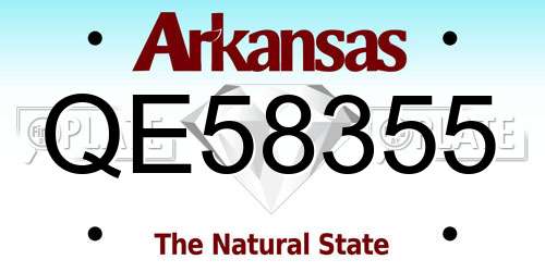 QE58355 Arkansas License Plate