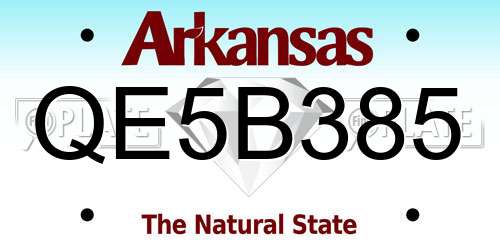 QE5B385 Arkansas License Plate