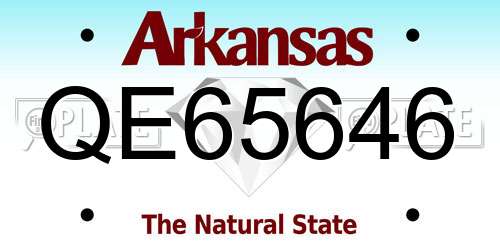 QE65646 Arkansas License Plate