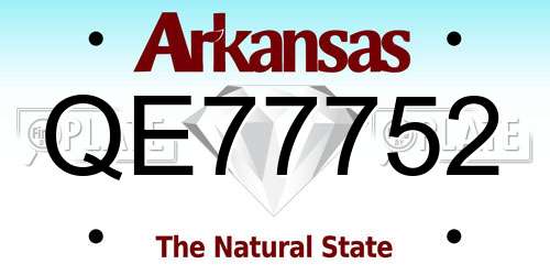 QE77752 Arkansas License Plate