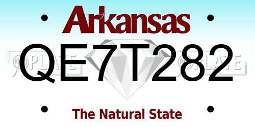 QE7T282 Arkansas License Plate