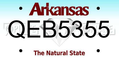 QEB5355 Arkansas License Plate