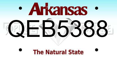 QEB5388 Arkansas License Plate