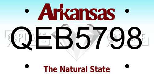 QEB5798 Arkansas License Plate