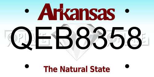 QEB8358 Arkansas License Plate