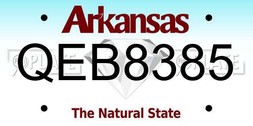 QEB8385 Arkansas License Plate
