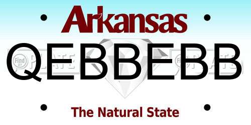 QEBBEBB Arkansas License Plate