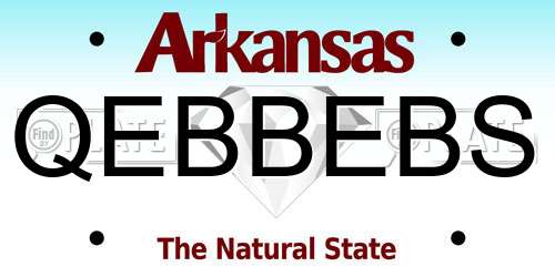 QEBBEBS Arkansas License Plate