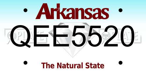 QEE5520 Arkansas License Plate