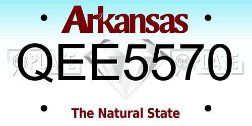 QEE5570 Arkansas License Plate