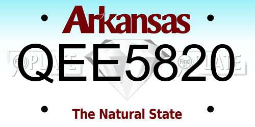 QEE5820 Arkansas License Plate