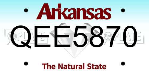 QEE5870 Arkansas License Plate