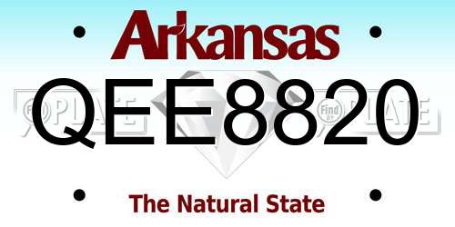 QEE8820 Arkansas License Plate