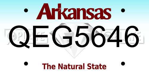 QEG5646 Arkansas License Plate