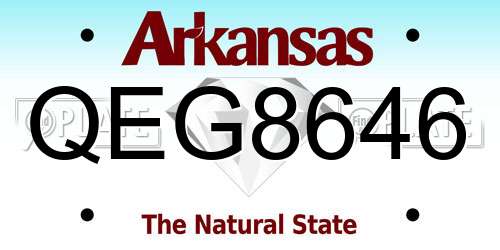 QEG8646 Arkansas License Plate