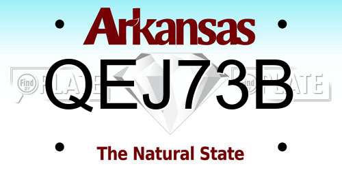 QEJ73B Arkansas License Plate