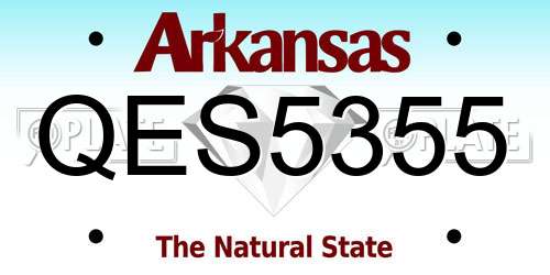 QES5355 Arkansas License Plate