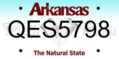QES5798 Arkansas License Plate