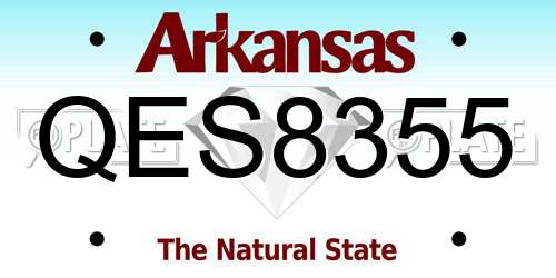 QES8355 Arkansas License Plate