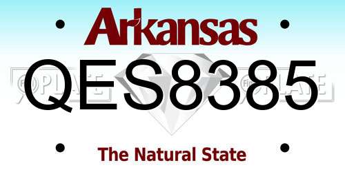 QES8385 Arkansas License Plate