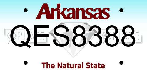 QES8388 Arkansas License Plate