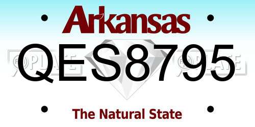 QES8795 Arkansas License Plate
