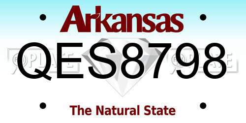 QES8798 Arkansas License Plate