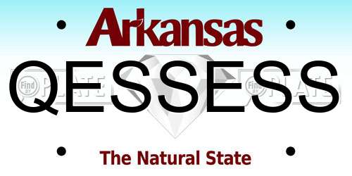 QESSESS Arkansas License Plate