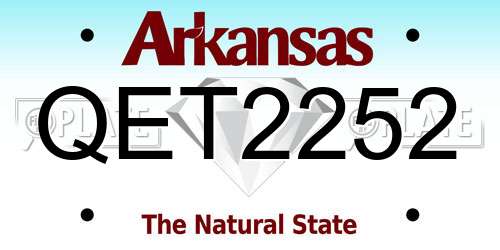 QET2252 Arkansas License Plate