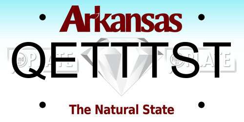 QETTTST Arkansas License Plate