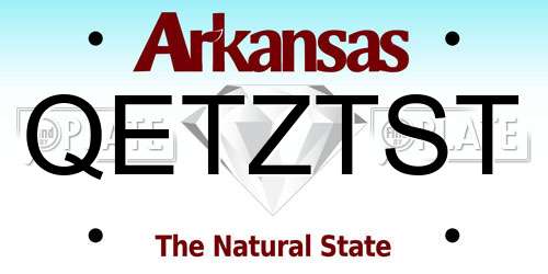 QETZTST Arkansas License Plate